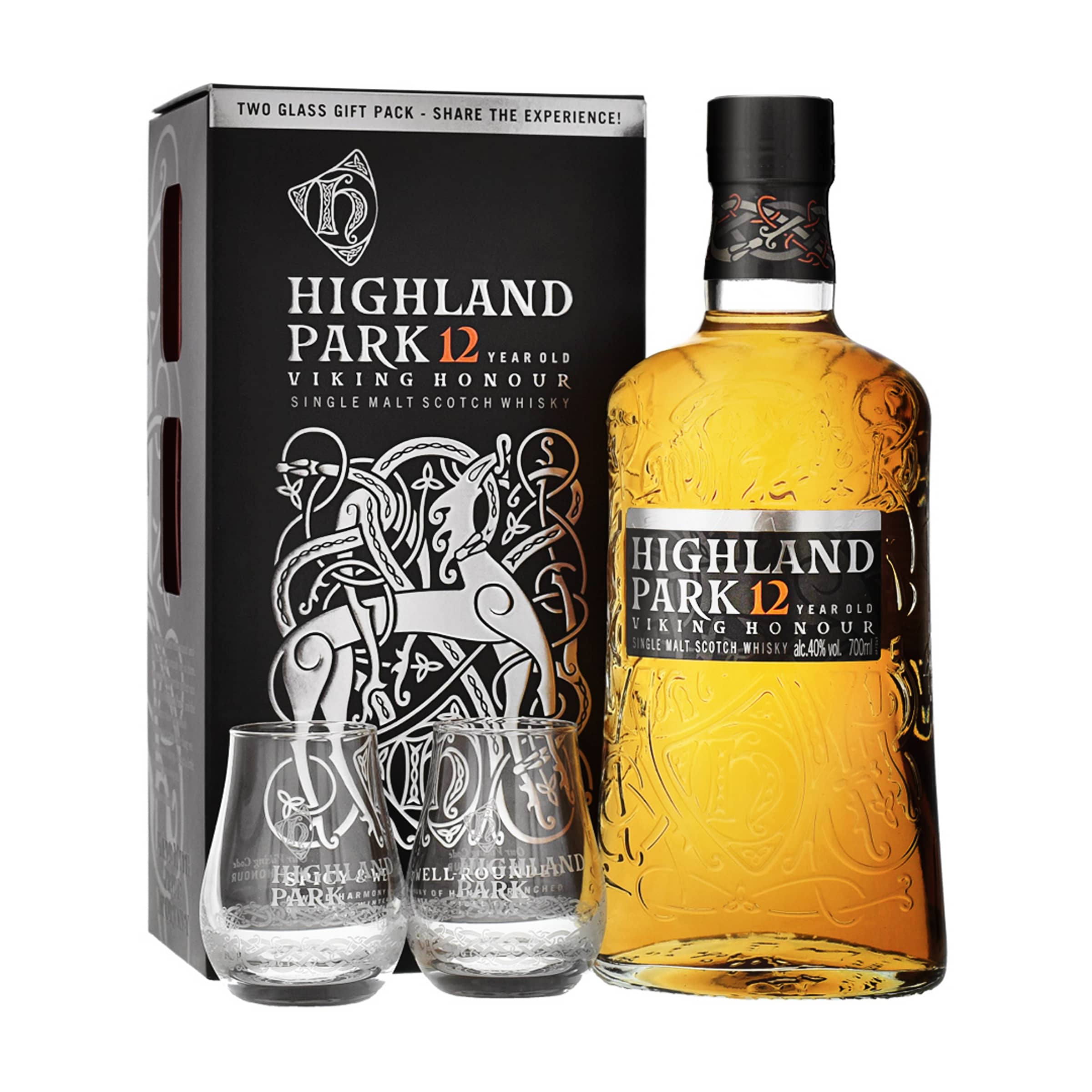 Highland Park 12 Years Viking Honour Edition 70cl Set avec deux Verres