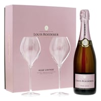 Louis Roederer CLR Geschenkbox Brut Vintage Rosé 2014 75cl mit zwei Flûtes
