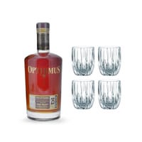Opthimus 25 Years Malt Whisky Barrel Rum mit 4 Nachtmann Tumbler