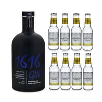 Langatun 1616 Gin 70cl avec 8x Swiss Mountain Spring Classic Tonic Water