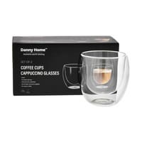 Danny Home Verre à cappuccino oval à double paroi 20cl, pack de 2