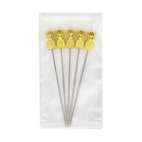 Ananas Cocktailspiesse golden 5-teilig