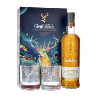 Glenfiddich 18 Years Single Malt Whisky 70cl Chinese New Year Coffret Cadeau avec 2 Verres