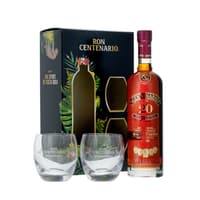 Centenario 20 Años Rum 70cl, Set avec 2 verres Tumbler