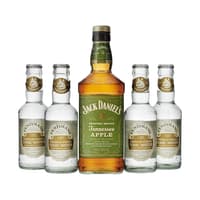 Jack Daniel's Tennessee Whiskey Apple 70cl Set mit 4 Fentimans Premium Indian Tonic 20cl und Rezept Booklet