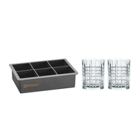 Nachtmann Square Whisky Ice Cube Set mit 2 Whiskygläser und Eiswürfelform