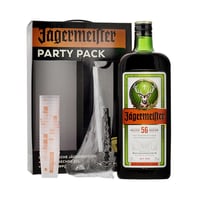 Jägermeister Liqueur aux Herbes 175cl Party Pack avec 20 Gobelets à Shot 2cl et Pompe Manuelle