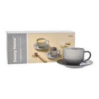 Danny Home Set de tasses gris-bleu 22cl, 6 pièces