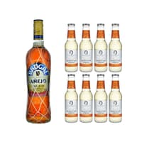 Brugal Añejo Rum 70cl mit 8x Swiss Mountain Spring Ginger Beer