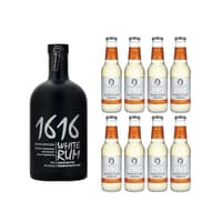 Langatun White Bio Rum 1616 70cl avec 8x Swiss Mountain Spring Ginger Beer