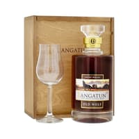 Langatun Old Wolf Smoky Whisky 50cl avec boîte en bois et verre