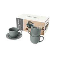 Danny Home Set de tasses gris / Grey 12cl, 6 pièces