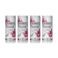 Smirnoff Seltzer Raspberry & Rhubarb 25cl, Pack de 4