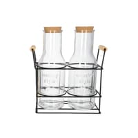 Danny Home Glaskaraffen-Set 2x135cl mit Metallgestell 3-teilig