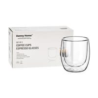 Danny Home Verre à espresso à double paroi 8cl, pack de 2