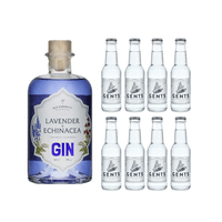Secret Garden Gin Lavendel&Echniacea 50cl avec 8x Gents Tonic Water