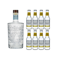 Noble White Alpine Gin 50cl mit 8x Swiss Mountain Spring Classic Tonic Water