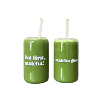 Health Bar Matcha Gläser Set mit Glas Strohhalmen 2er-Pack