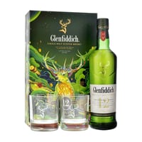 Glenfiddich 12 Years Single Malt Whisky 70cl Chinese New Year Coffret Cadeau avec 2 Verres