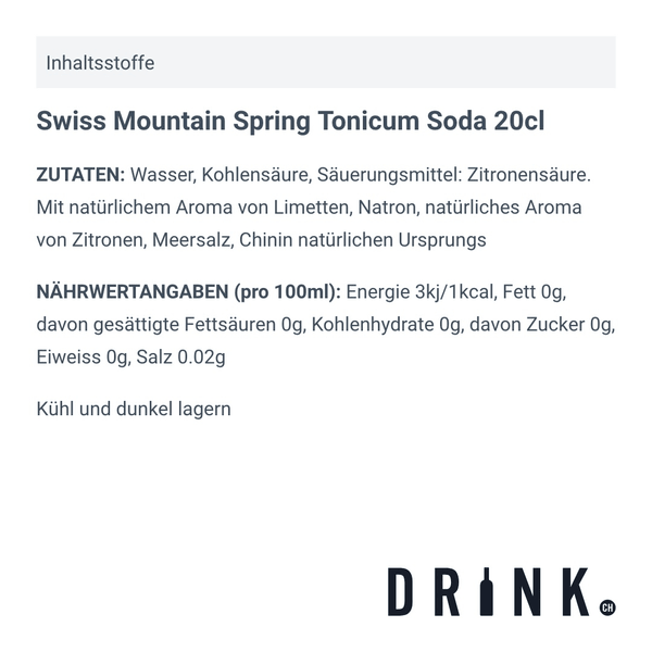 Swiss Mountain Spring Tonicum Soda 20cl, 4er-Pack