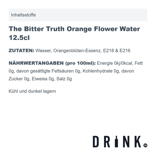The Bitter Truth Orange Flower Water 12.5cl