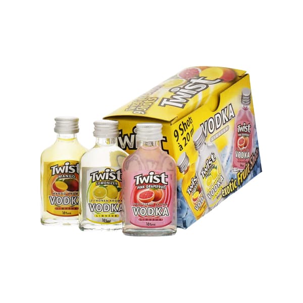 Twist Exotic Fruit Shot Mix Vodka Liqueur Pack 3x3 2cl