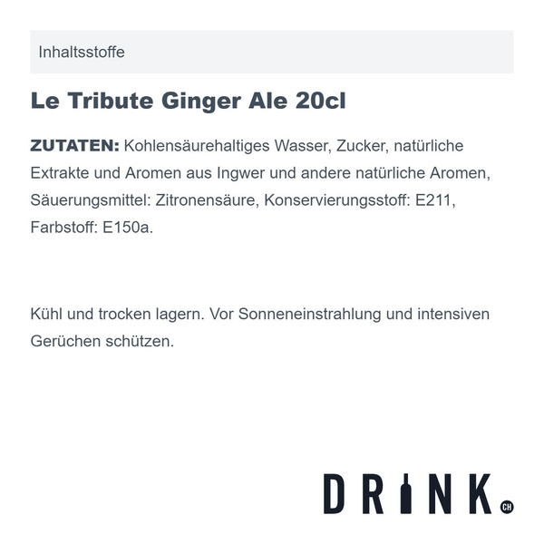Le Tribute Ginger Ale 20cl 4er Pack
