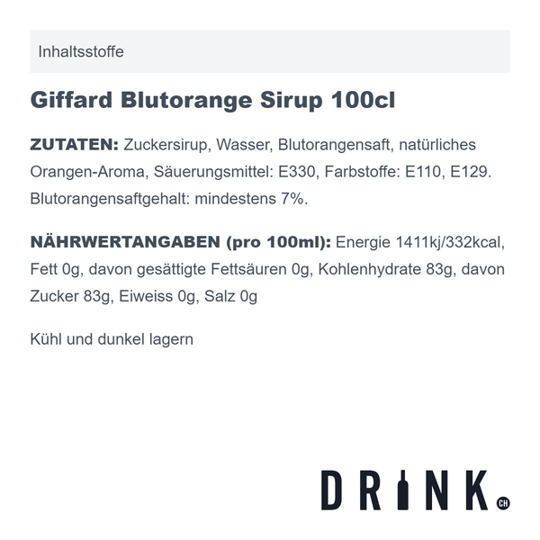 Giffard Blutorange Sirup 100cl