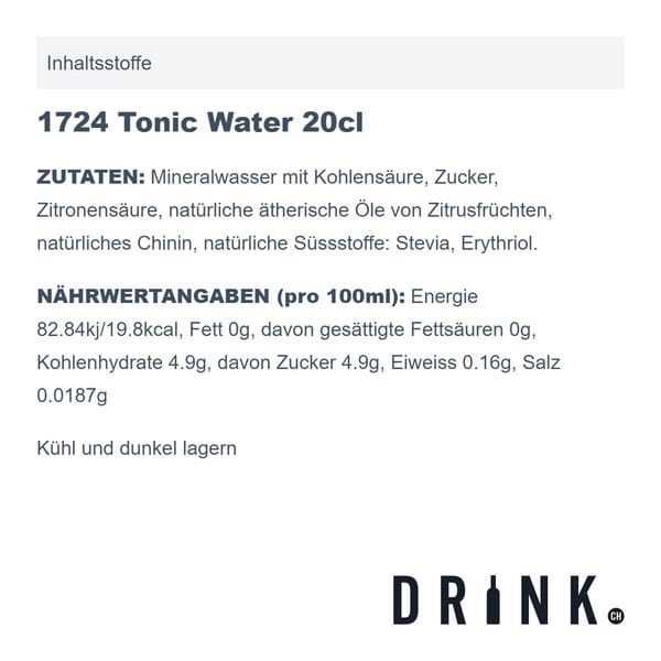 Our Vodka / Amsterdam 35cl mit 8x 1724 Tonic Water