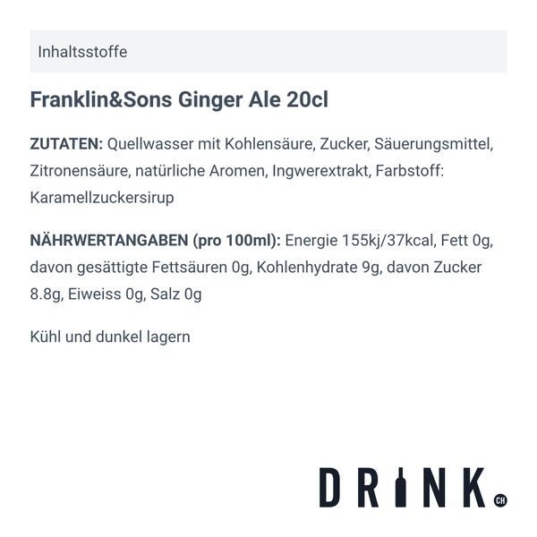 Franklin&Sons Ginger Ale 20cl, 4er-Pack
