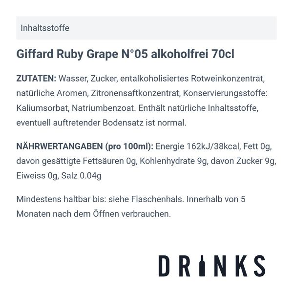 Giffard Ruby Grape N°05 alkoholfrei 70cl