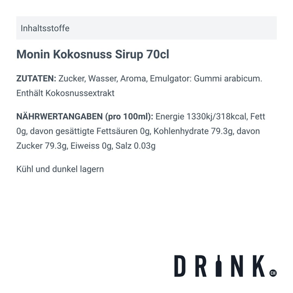Monin Kokosnuss Sirup 70cl