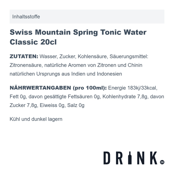 Granit Bavarian Gin 70cl mit 8x Swiss Mountain Spring Classic Tonic Water
