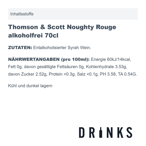 Thomson & Scott Noughty Rouge alkoholfrei 75cl