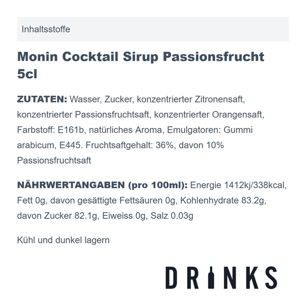 Monin Cocktail Sirup Set 25cl