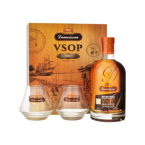 Damoiseau Rhum Vieux Reserve Speciale VSOP 70cl Set avec deux verres