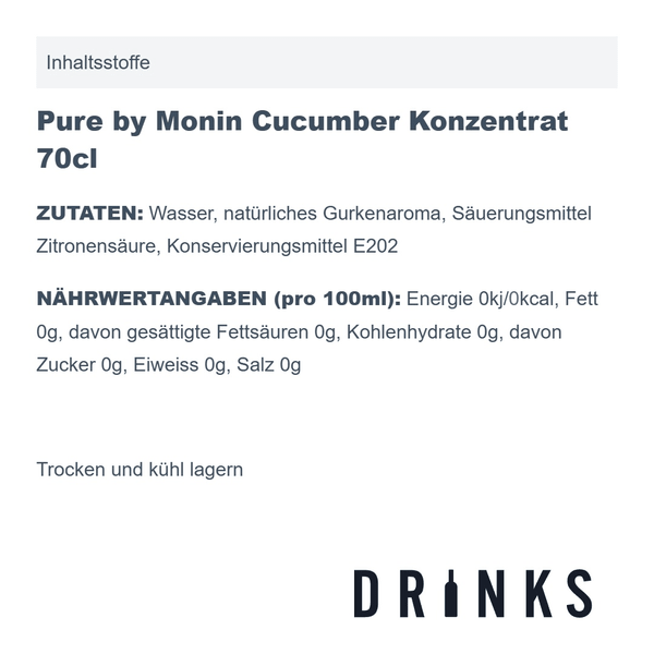 Pure by Monin Cucumber concentré 70cl