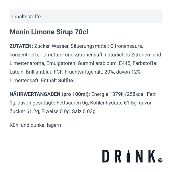 Monin Limone Sirup 70cl