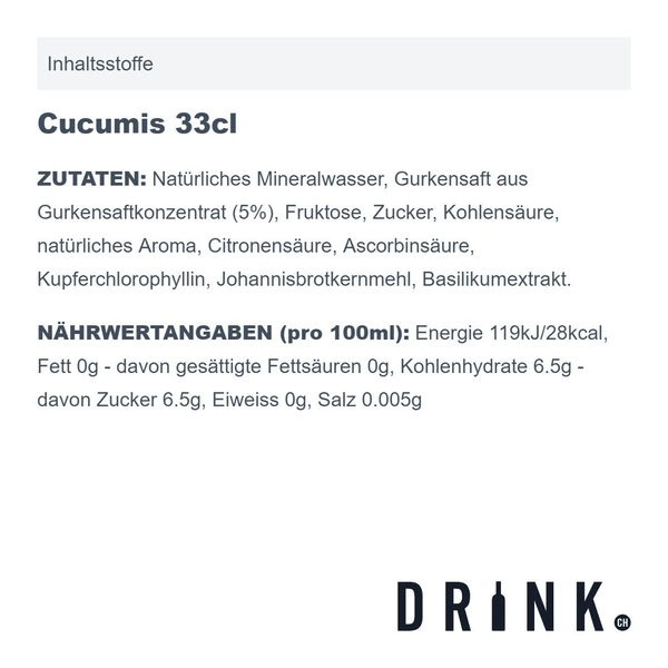Cucumis Concombre 33cl Pack de 4