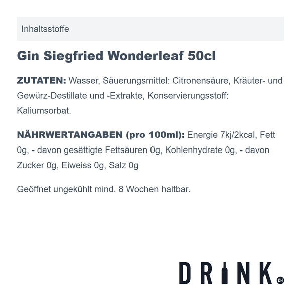Gin Siegfried Wonderleaf 50cl