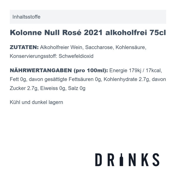Kolonne Null Rosé 2022 sans alcool 75cl