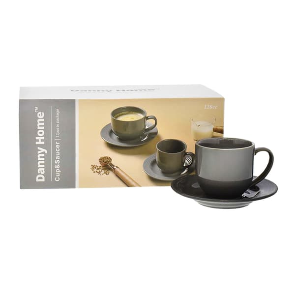 Danny Home Set de tasses gris / Grey 12cl, 6 pièces