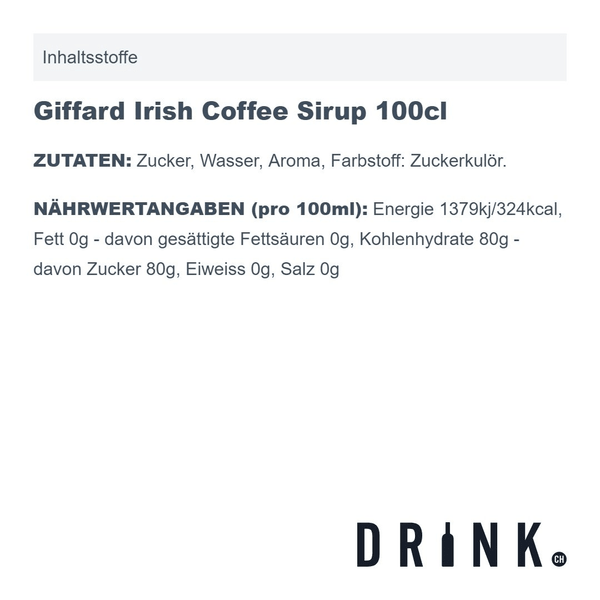Giffard Irish Coffee Sirup 100cl