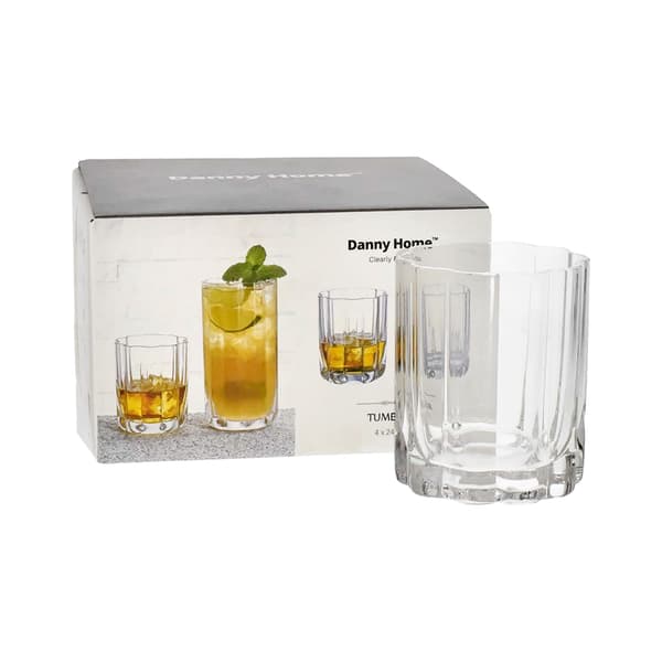 Danny Home Floral Whisky Glas 24.5cl, 4er-Pack