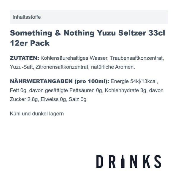 Something & Nothing Yuzu Seltzer 33cl 12er Pack