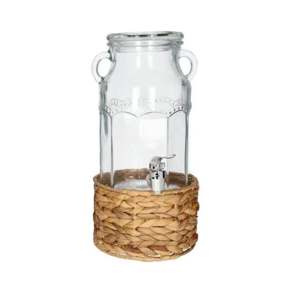 Danny Home Distributeur de boissons 310cl avec robinet et détails tressés