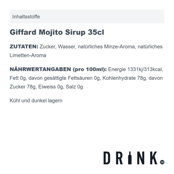 Giffard Sirop Mojito 35cl