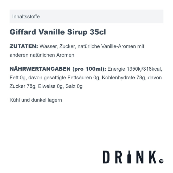 Giffard Vanille Sirup 35cl