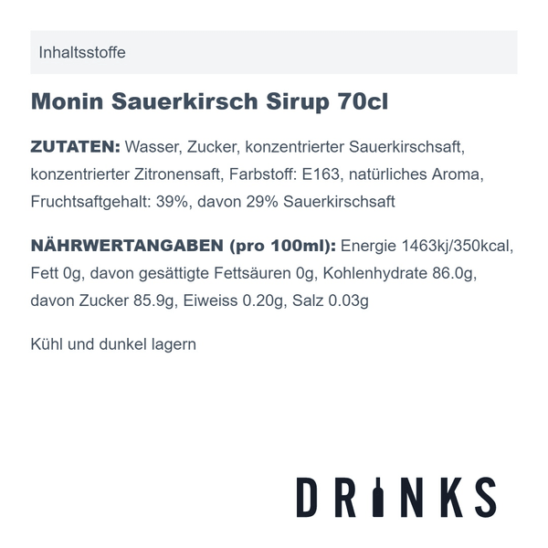 Monin Sauerkirsch Sirup 70cl