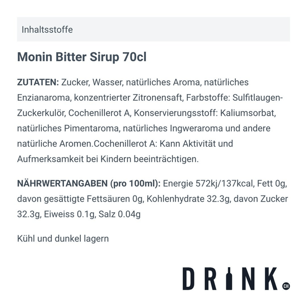 Monin Sirop Bitter 70cl